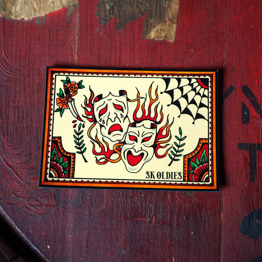 SK OLDIES　オリジナル マグネット"comedy&tragedy masks"