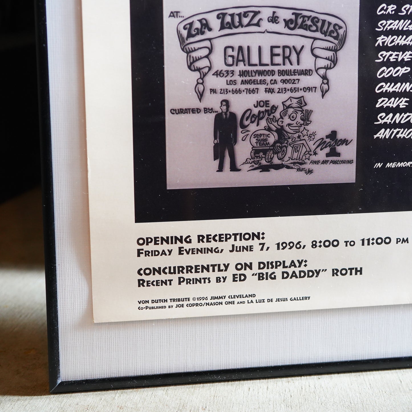 1990's JIMMY CLEVELAND "Von Dutch Tribute" サイン入り ポスター