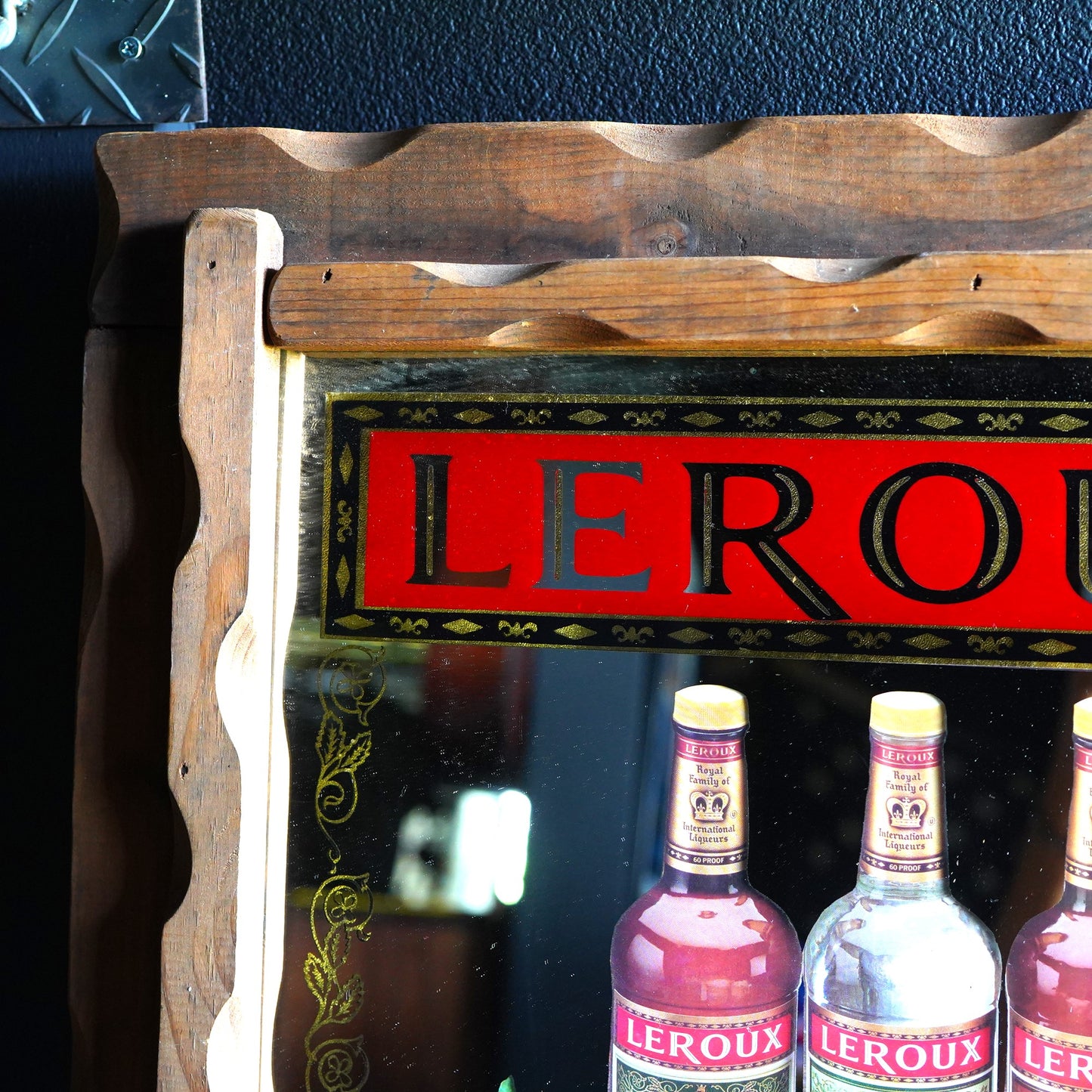 1980's LEROUX SCHNAPPS パブミラー