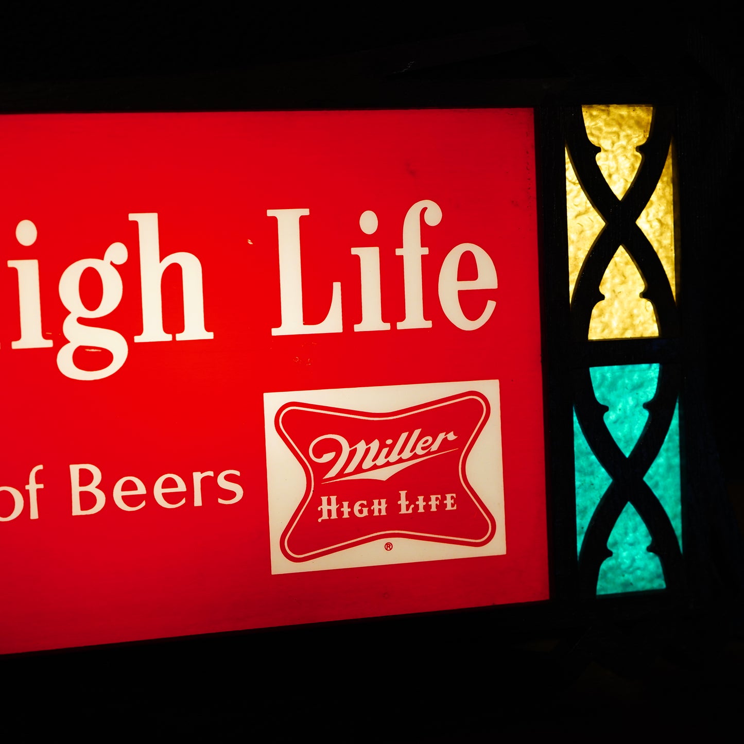 MILLER HIGH LIFE BEER ステンドグラスライトサイン