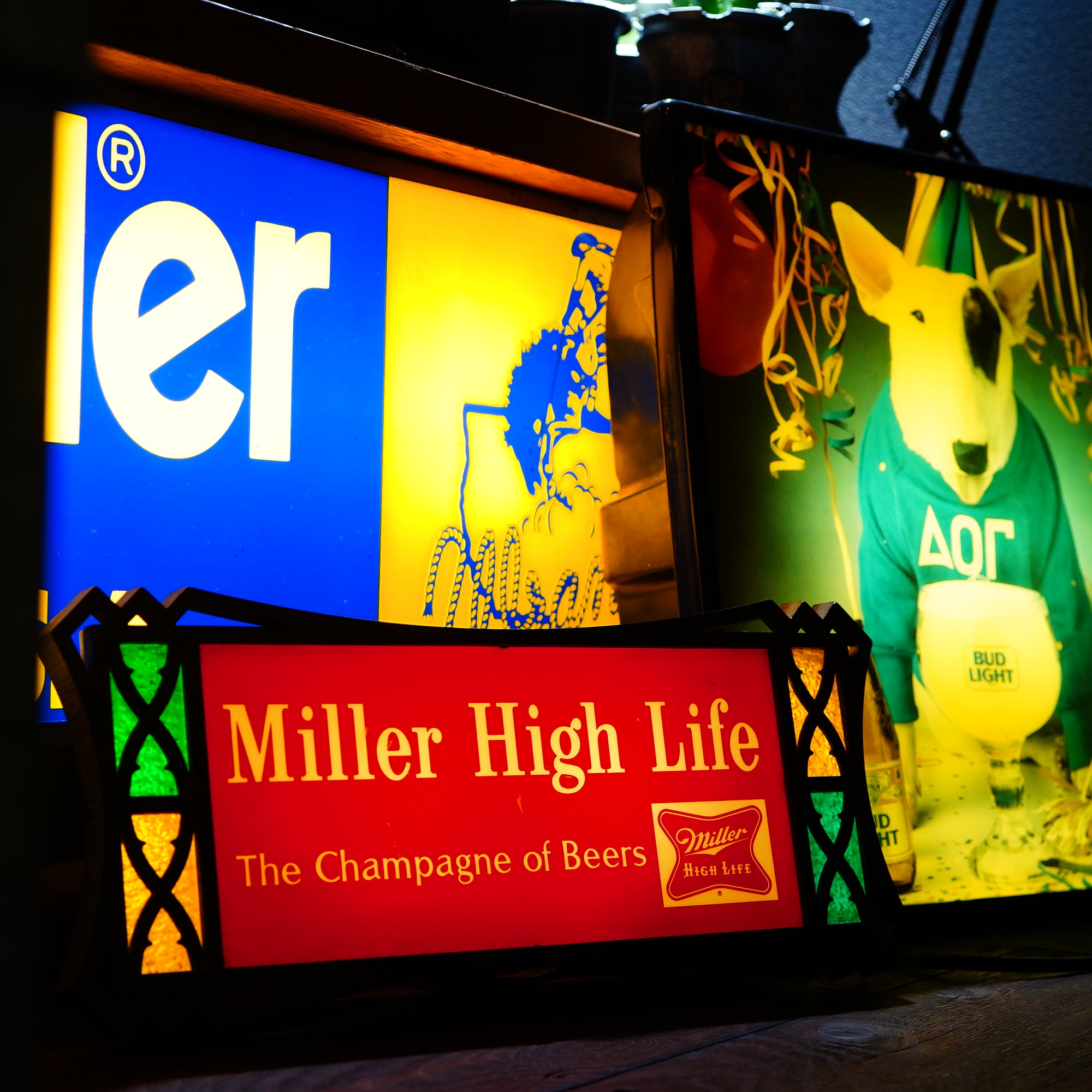 MILLER HIGH LIFE BEER ステンドグラスライトサイン – SK OLDIES