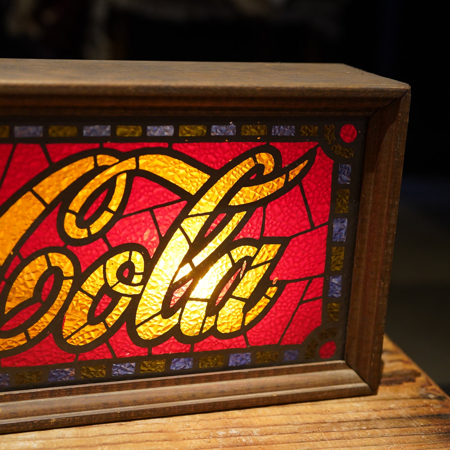 1970's Coca-Cola ステンドグラス ライトサイン