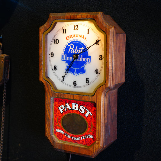 1970's Pabst Blue Ribbon 振り子時計 ライトサイン