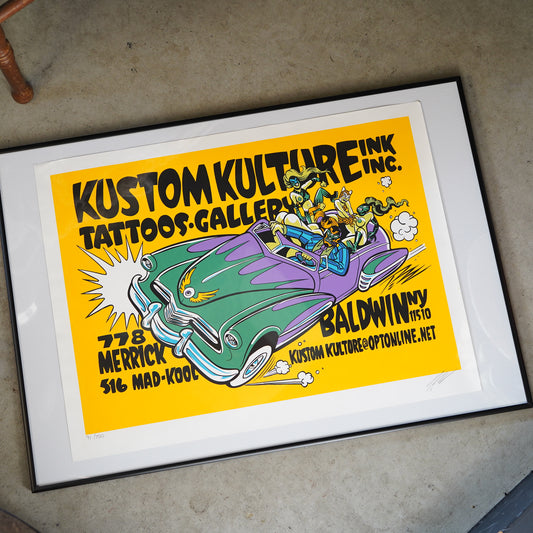 1990～00's THE PIZZ "KUSTOM KULTURE INK" シルクスクリーンポスター