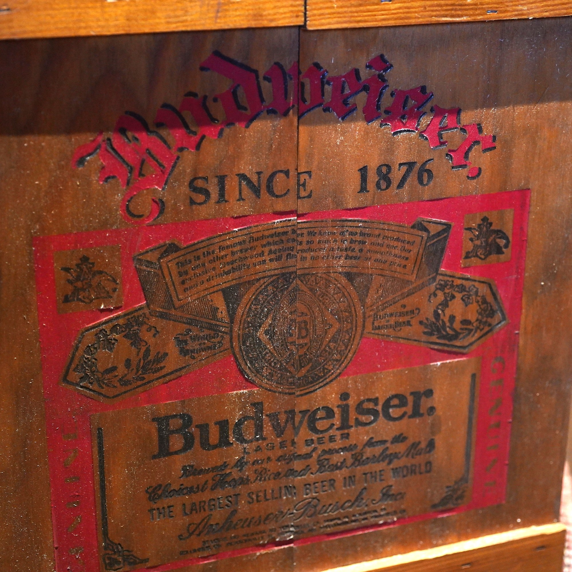 1980's Budweiser ウッドウォールキャビネット – SK OLDIES