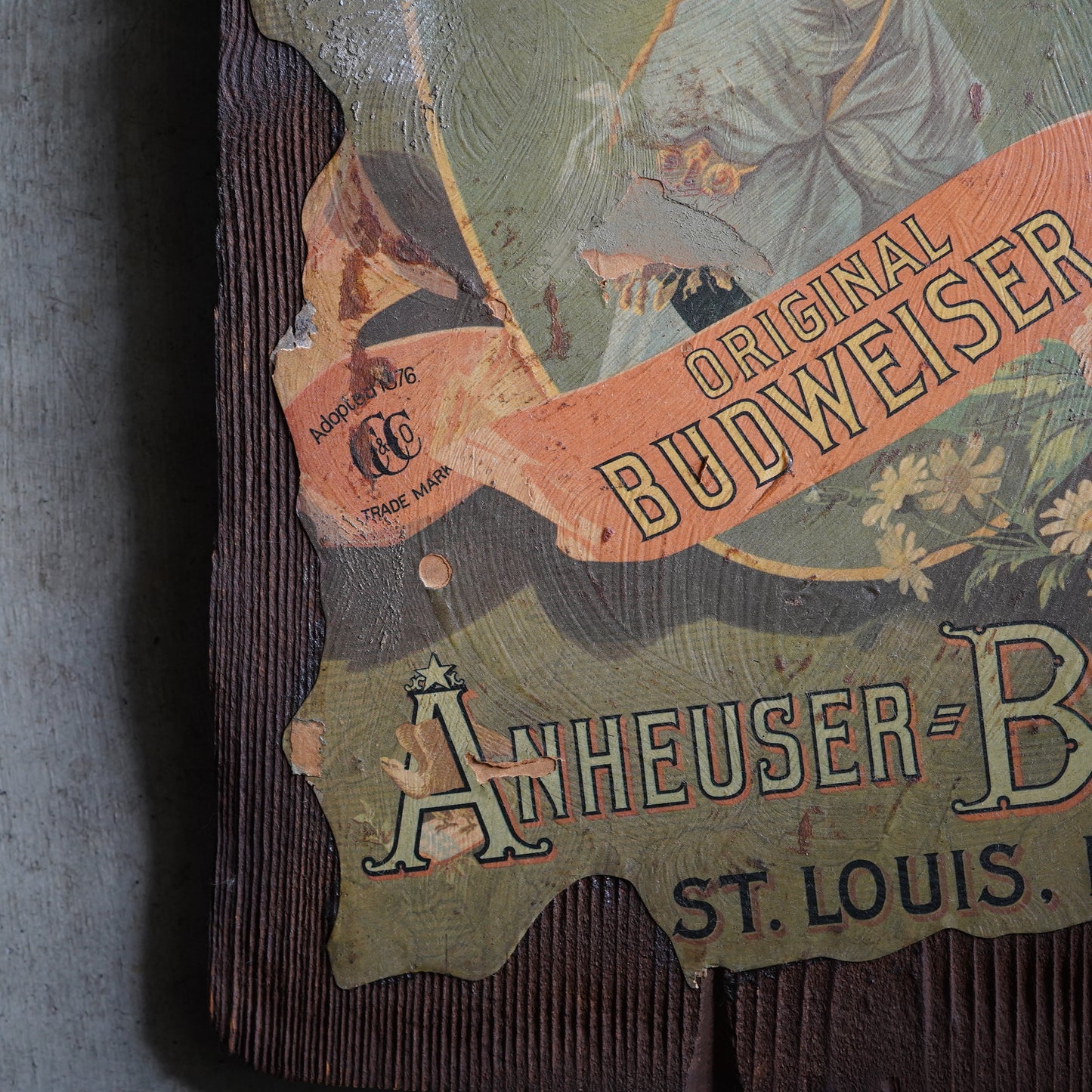 1970's Budweiser ウッドウォールサイン　壁掛け