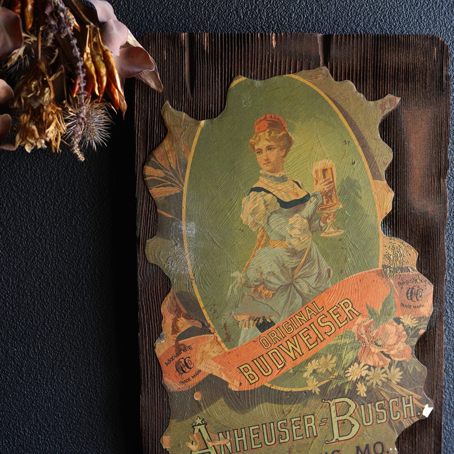 1970's Budweiser ウッドウォールサイン　壁掛け