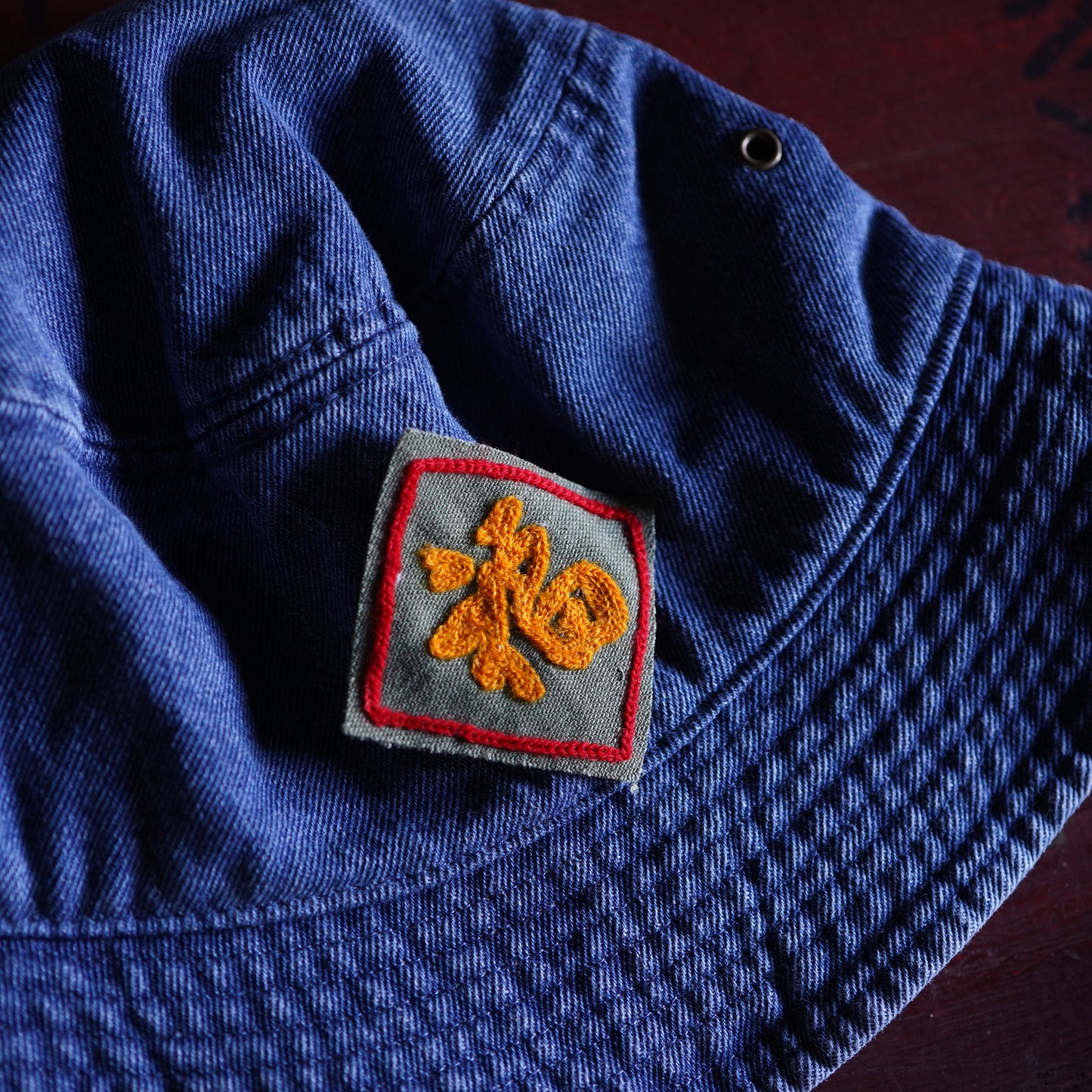 SK OLDIES チェーンステッチパッチ "GOOD LUCK 福 PATCH"