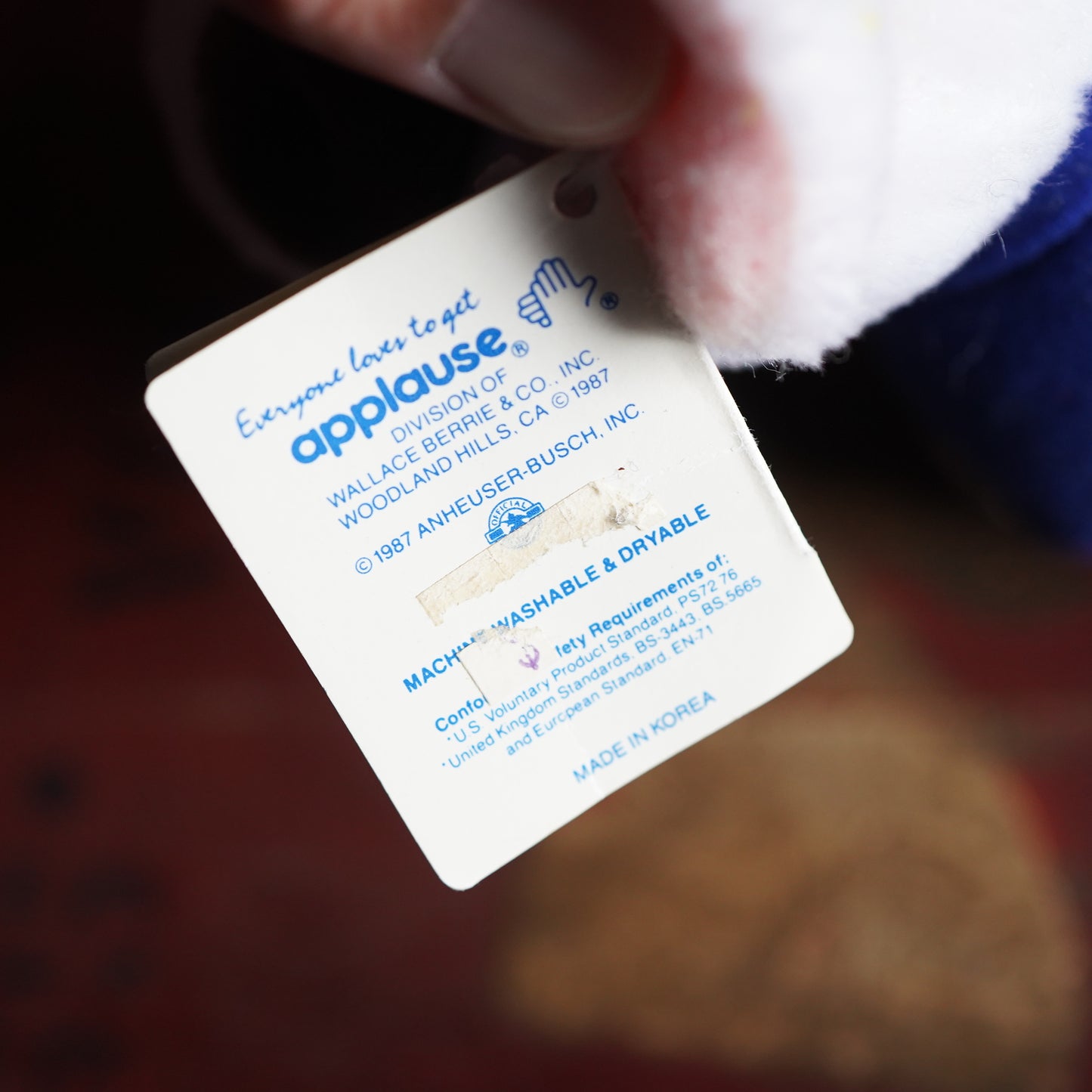 1987 Bud Light Spuds Mackenzie ぬいぐるみ