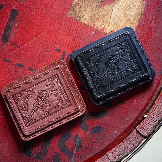 SK OLDIES レザーフラットウォレット "LUCKY TIGER"