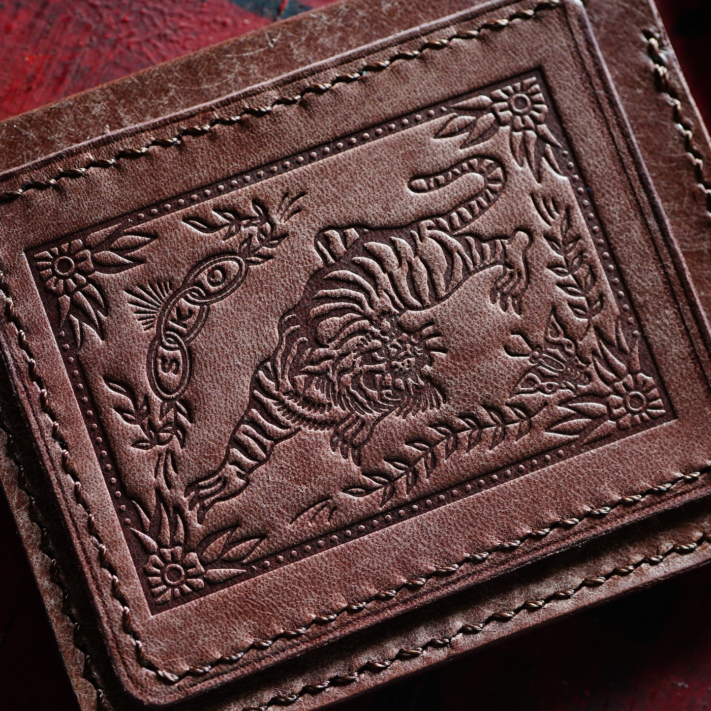 SK OLDIES レザーフラットウォレット "LUCKY TIGER"