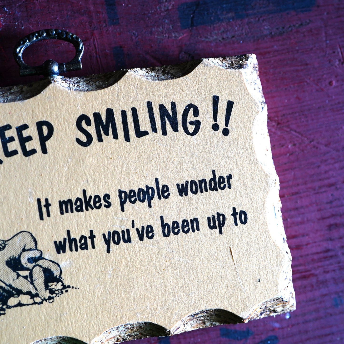 1970's PAULA ウッドサイン "Keep Smiling!!"