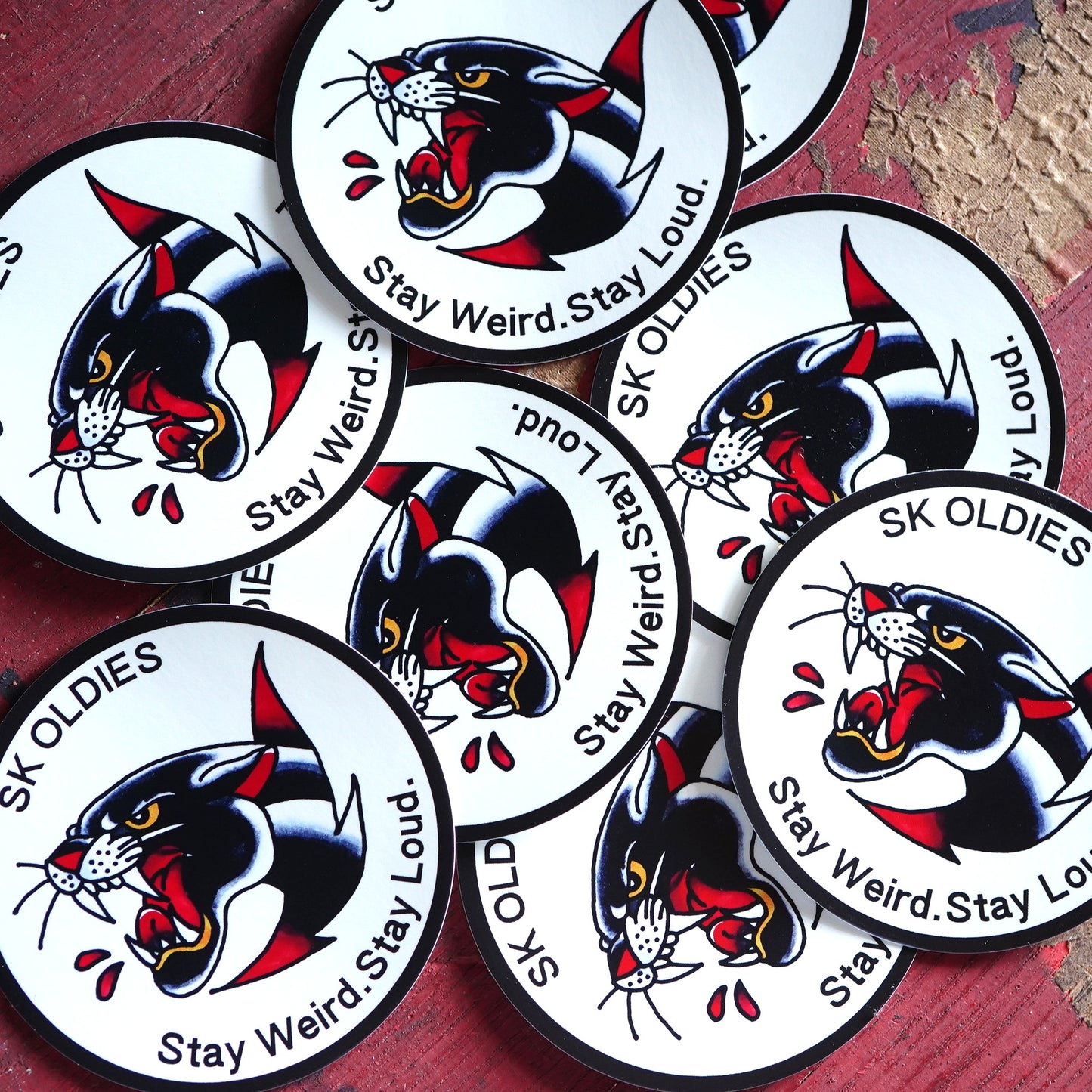 SK OLDIES ステッカー "Stay Weird. Stay Loud"