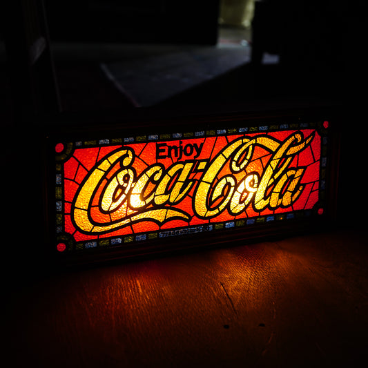 1970's Coca-Cola ステンドグラス風 ライトサイン