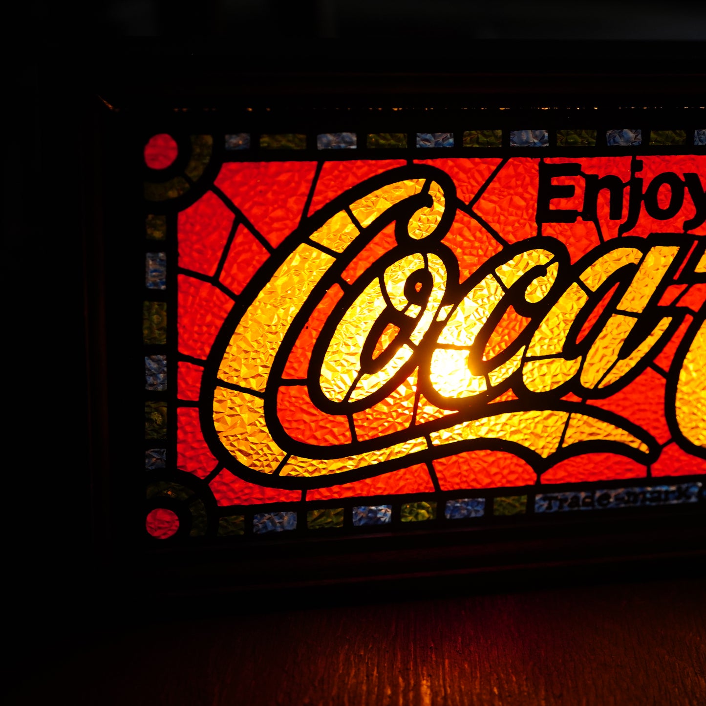 1970's Coca-Cola ステンドグラス風 ライトサイン