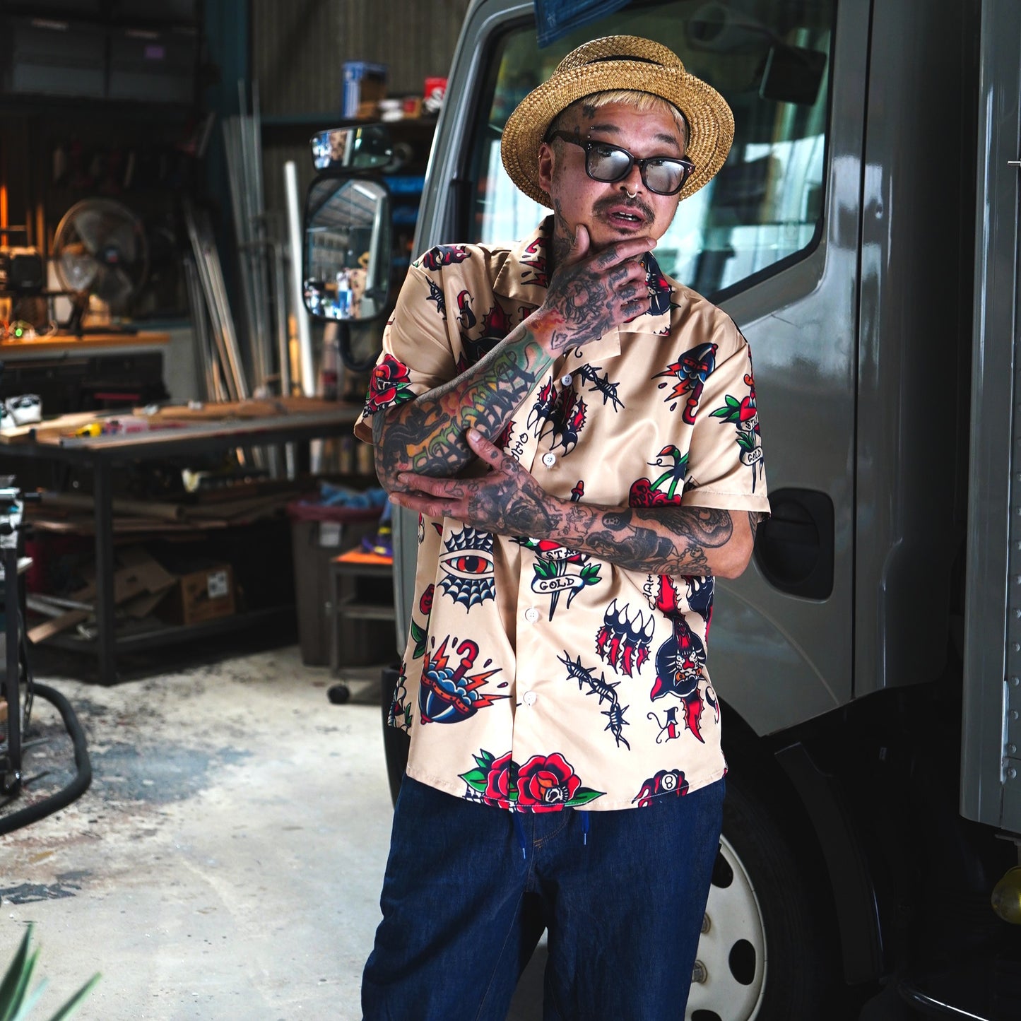 SK OLDIES pattern shirt "Panther Flash"
