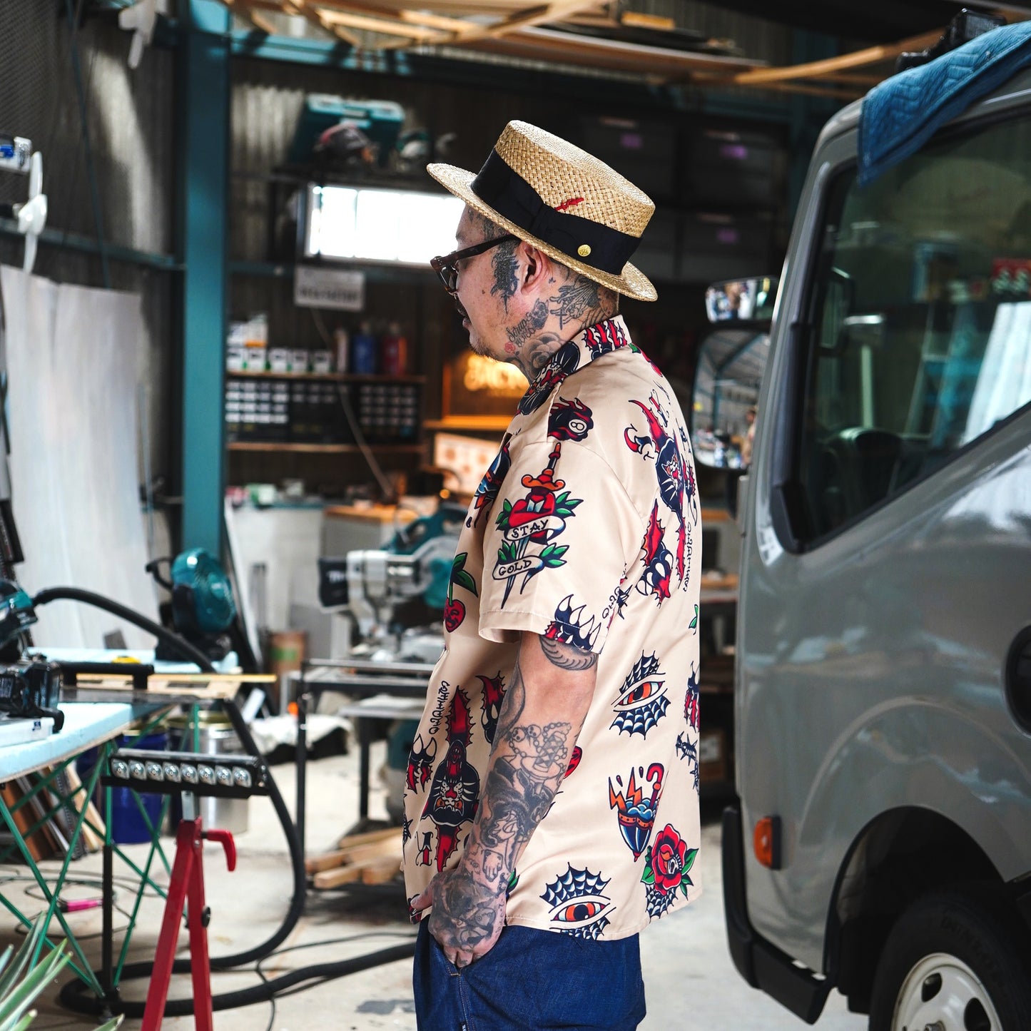 SK OLDIES pattern shirt "Panther Flash"
