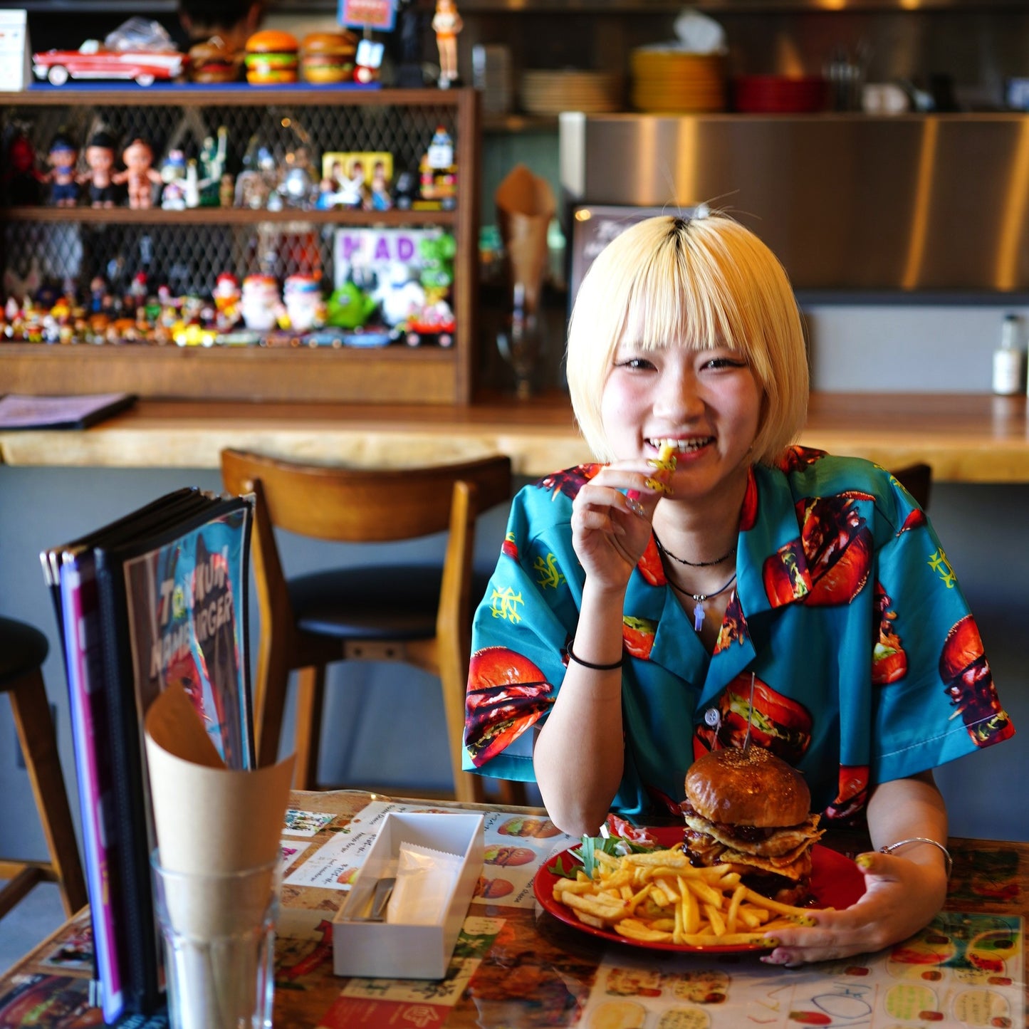 ※受注販売 TOKKUN HAMBURGER×SK OLDIES pattern shirt ※7月上旬発送