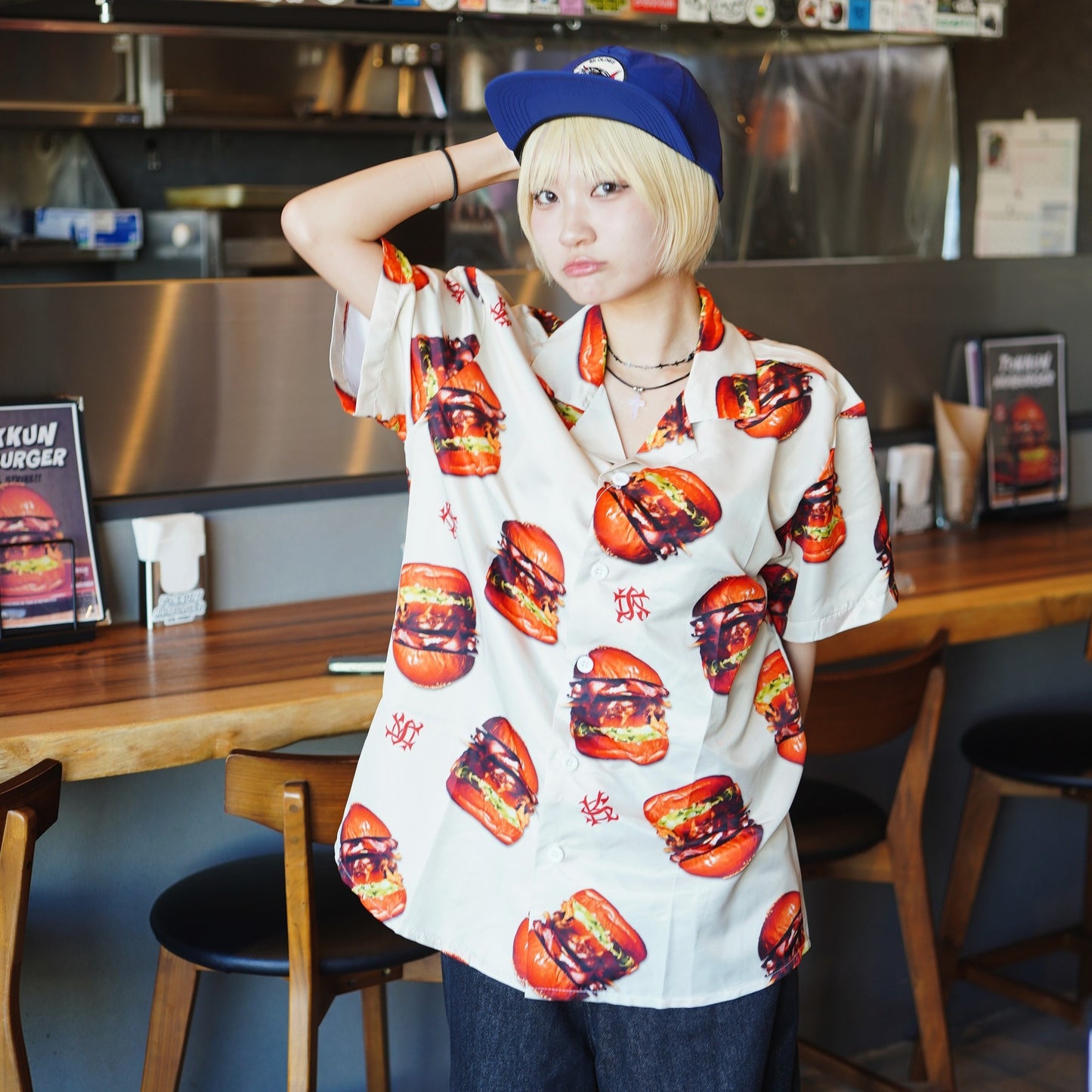※受注販売 TOKKUN HAMBURGER×SK OLDIES pattern shirt ※7月上旬発送