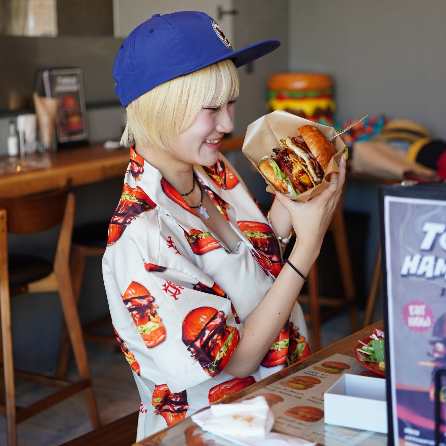 ※受注販売 TOKKUN HAMBURGER×SK OLDIES pattern shirt ※7月上旬発送