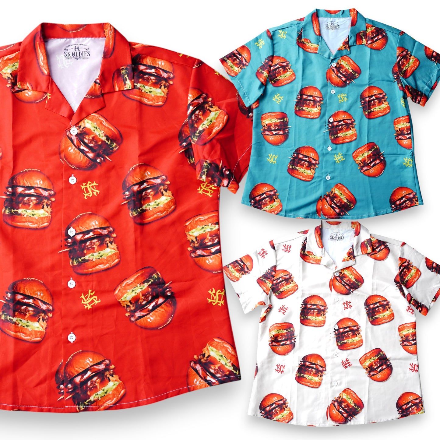 ※受注販売 TOKKUN HAMBURGER×SK OLDIES pattern shirt ※7月上旬発送
