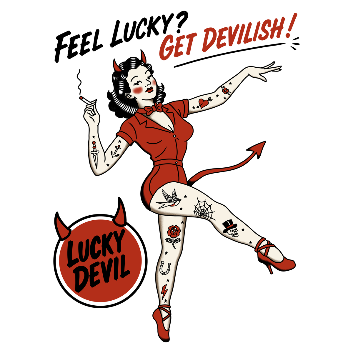 ※予約販売　SK OLDIES Long sleeve tee "LUCKY DEVIL" ※9月下旬〜10月上旬入荷
