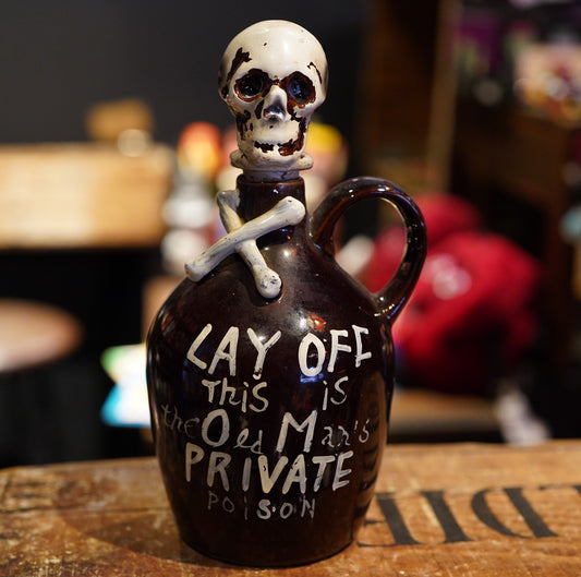 1950's SKULL Lay Off The Poison Jug