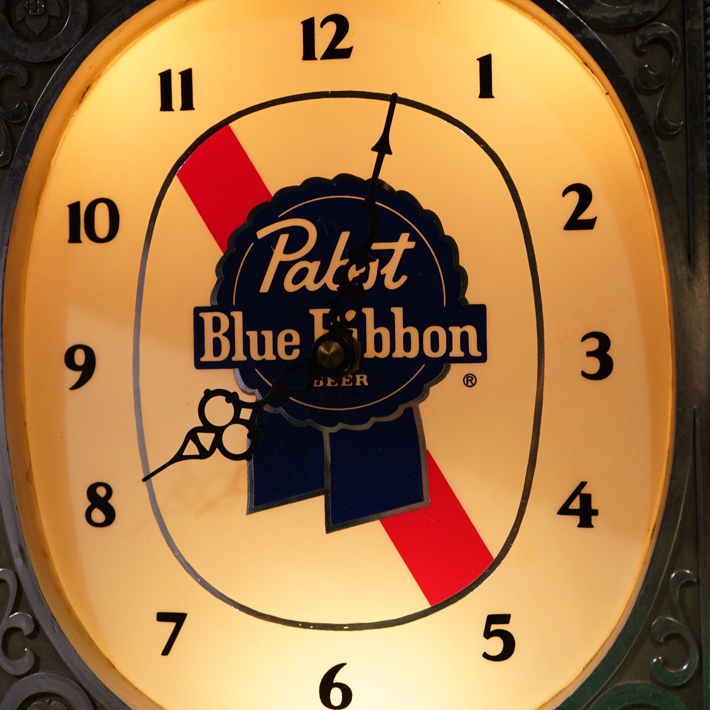 Pabst Blue Ribbon クロックライトサイン