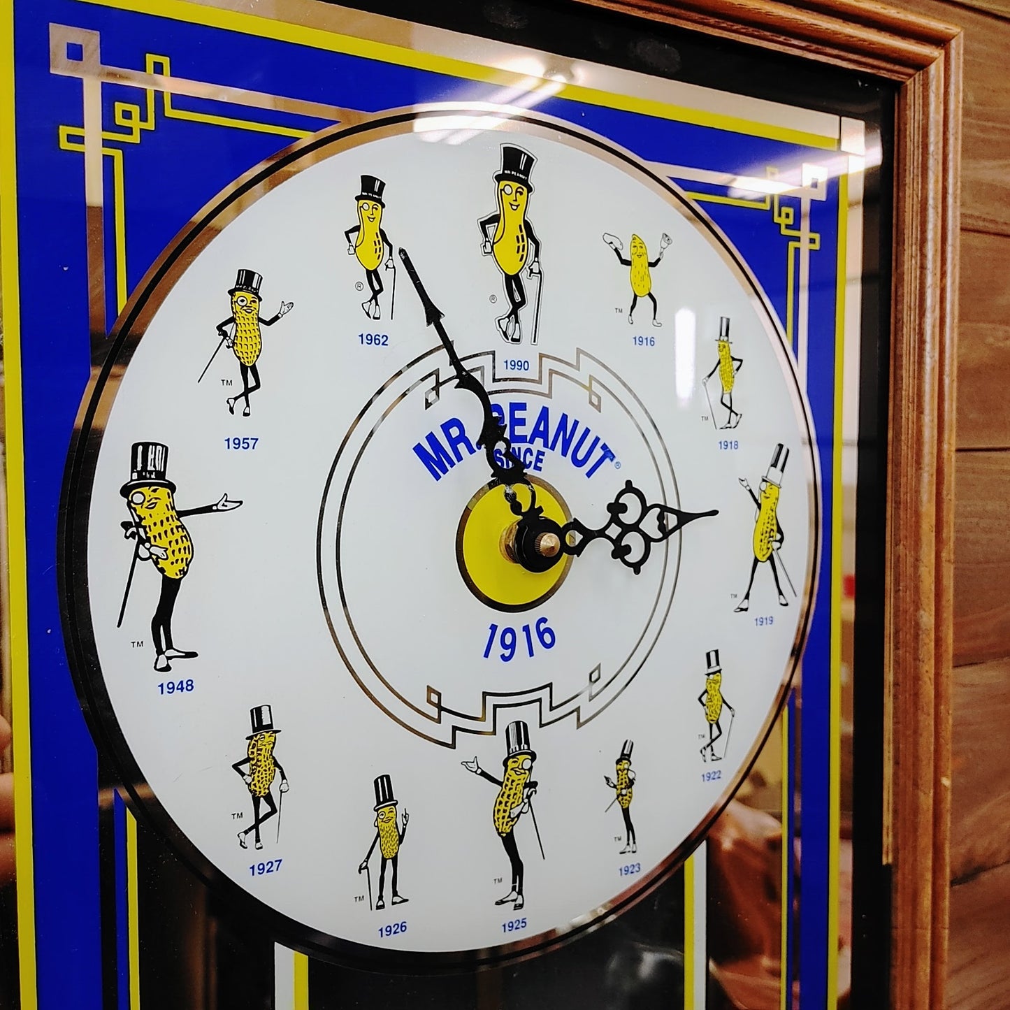 1991 Mr.Peanut Mirror Clock Sign 600/1000 パブミラー