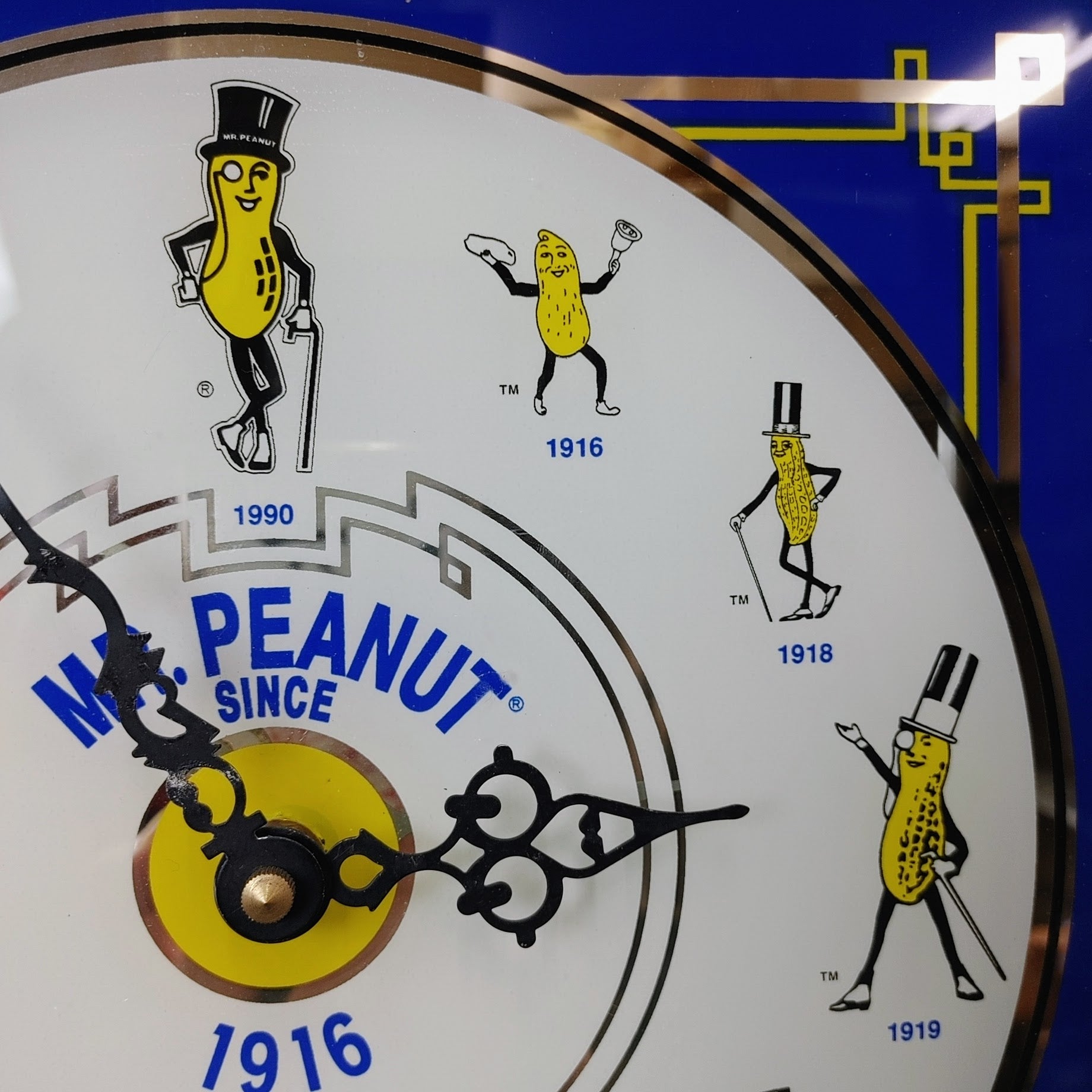 1991 Mr.Peanut Mirror Clock Sign 600/1000 パブミラー – SK OLDIES