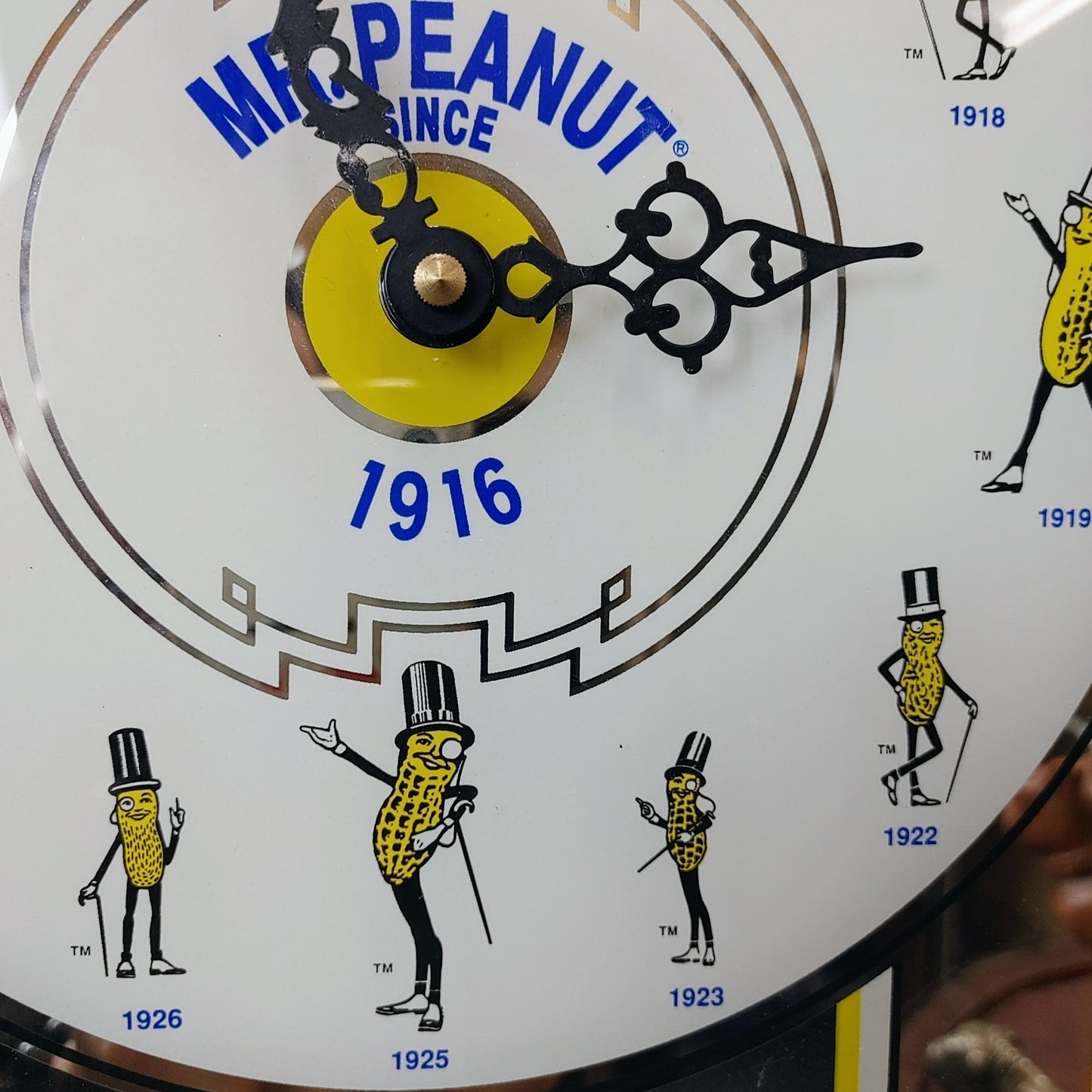 1991 Mr.Peanut Mirror Clock Sign 600/1000 パブミラー