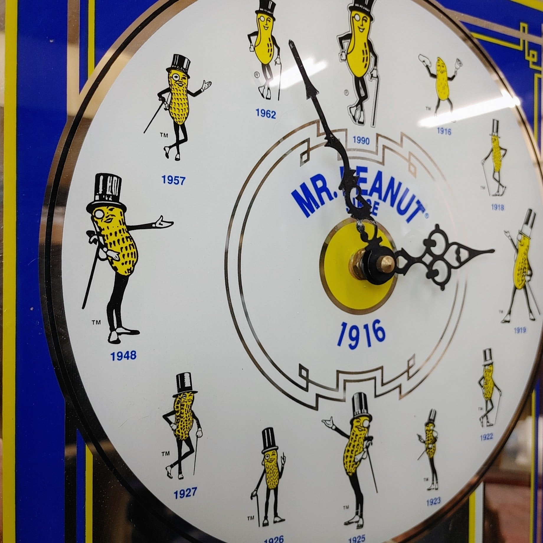 1991 Mr.Peanut Mirror Clock Sign 600/1000 パブミラー – SK OLDIES