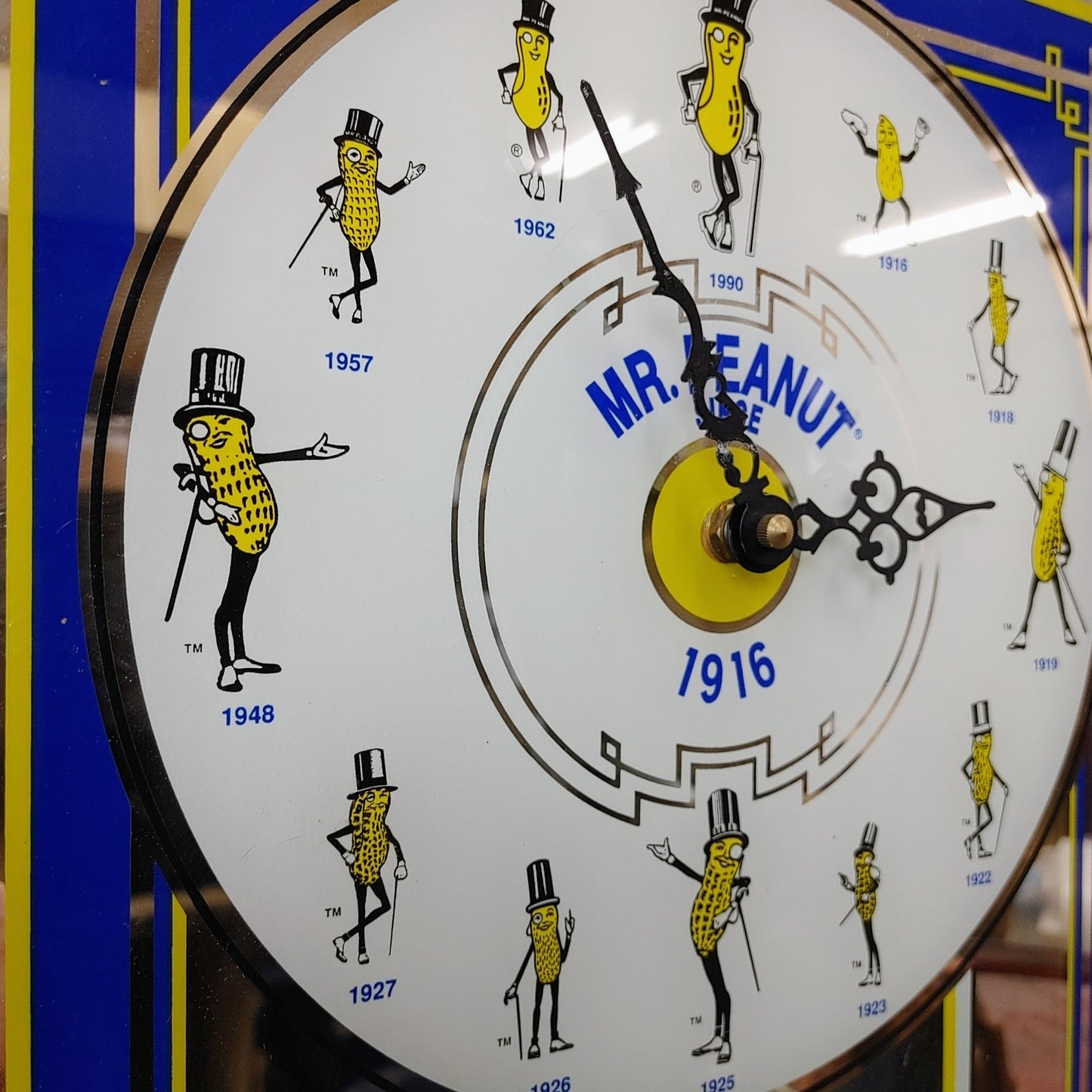 1991 Mr.Peanut Mirror Clock Sign 600/1000 パブミラー