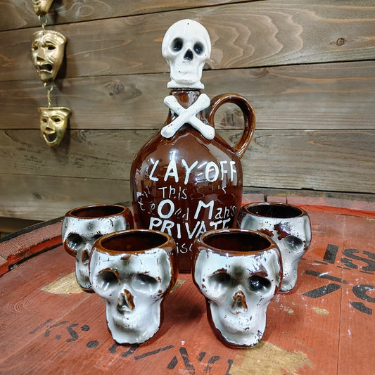 SKULL Lay Off The Poison Jug Shot Glasses Set