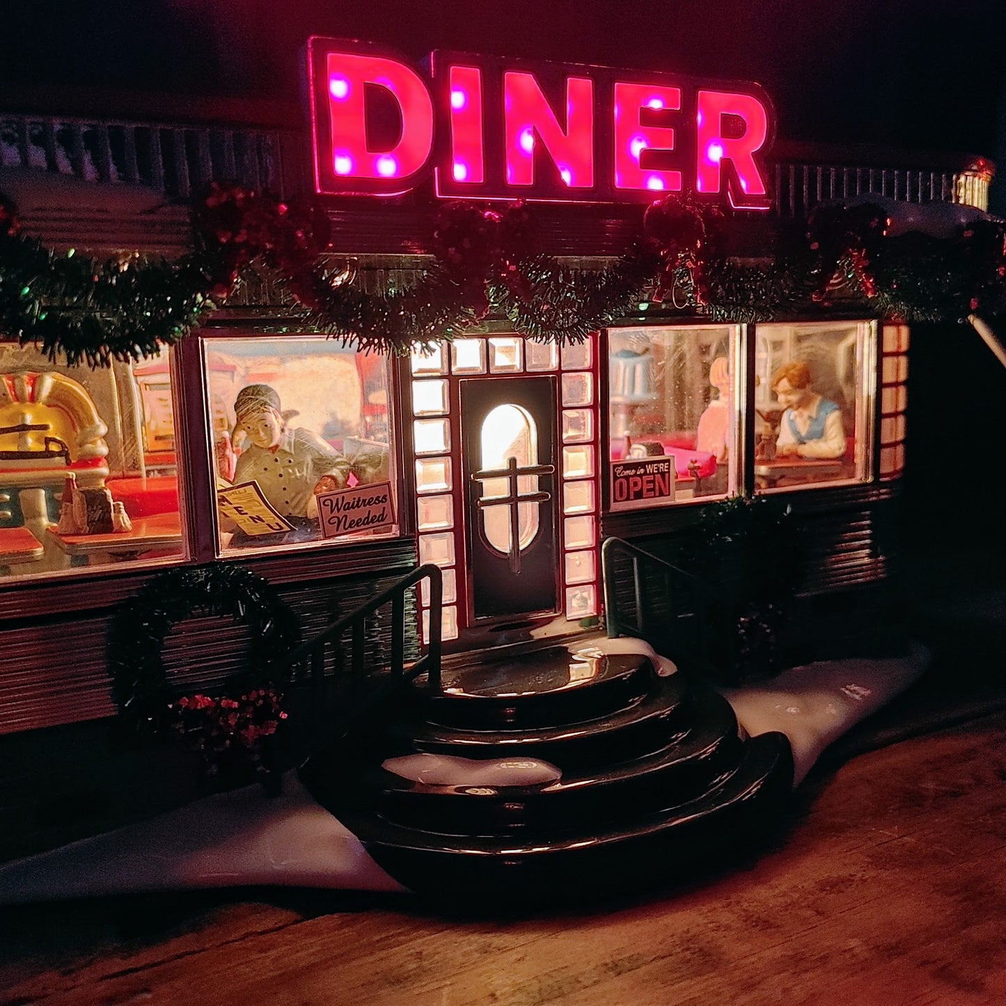 1999年製 DEPARTMENT56 Shelly's Diner ライトアップジオラマ 箱付き