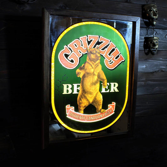 Grizzly BEER ミラーライトサイン