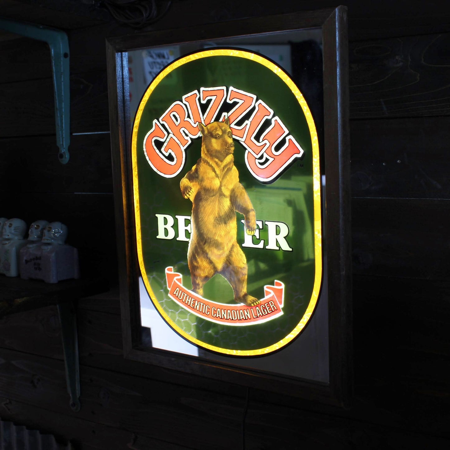 Grizzly BEER ミラーライトサイン