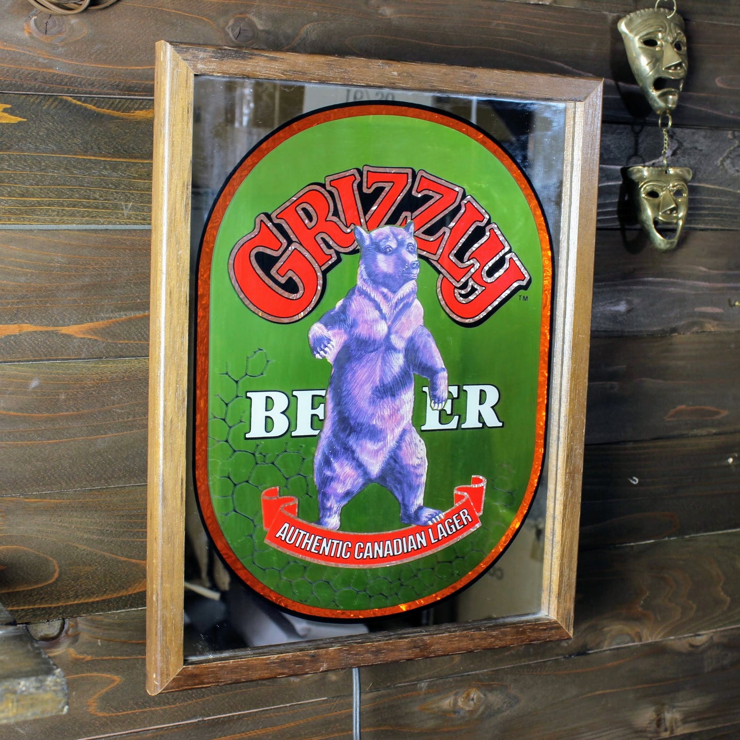 Grizzly BEER ミラーライトサイン